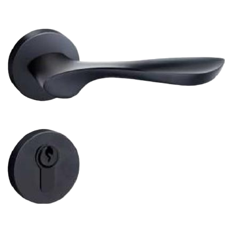 QX14现代简约门锁哑黑